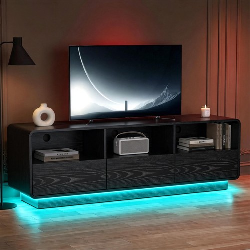 Floating wood stand - wood, tv